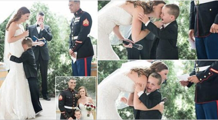 Stepmom delivers special wedding vows to four-year-old – his reaction breaks our hearts