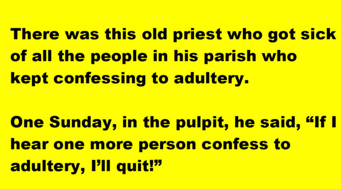 A new priest has a hard time getting used to the secret code