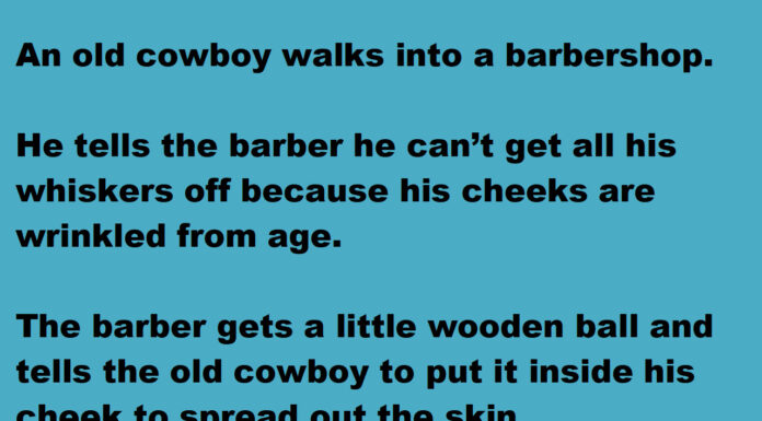 An old cowboy instantly regrets getting a shave