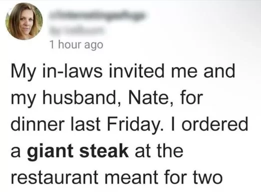 Awkward dining moment – Mother-in-law insists I cover the entire bill due to my large steak order
