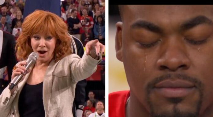 Chiefs star brought to tears by Reba McEntire’s moving national anthem performance at the Super Bowl