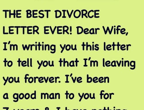 Wife receives a divorce letter from husband, her reply is brilliant