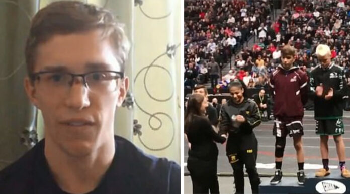 High school wrestler forfeits state tournament immediately when he sees who opponent is