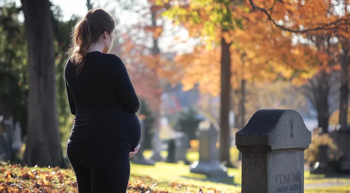 Pregnant and mourning at my fiancé’s grave, I discovered a strange phone — Then everything went black