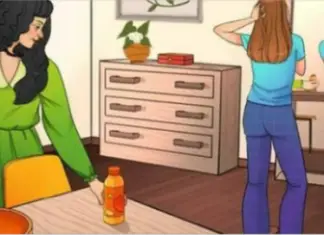 Can you detect the mistake in the girls’ dining room scene?