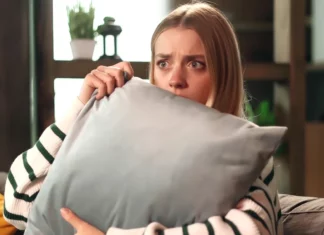 Woman left in shock by anniversary gift, a pillow with a twist