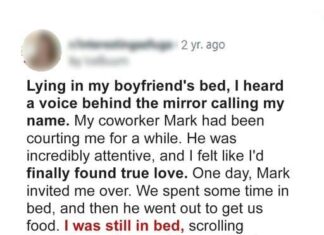 Wife finds hidden door behind mirror while cleaning bedroom and gets trapped inside