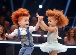 A boy and a girl hit the dance floor to ‘Footloose,’ wowing the judges with their moves