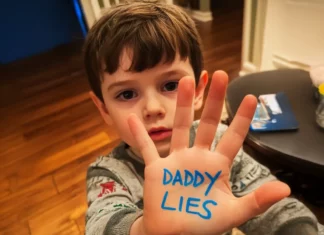 My nonverbal son warned me about my husband’s secret by writing ‘Dad Lies!’ on his palm