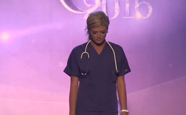 Video: Miss America contestant steps onstage in nursing scrubs. But when she looks up? My heart STOPPED!
