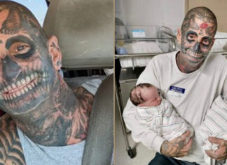 Heavily tattooed dad faces backlash as people think he is a horrible father – then his wife reveals the truth