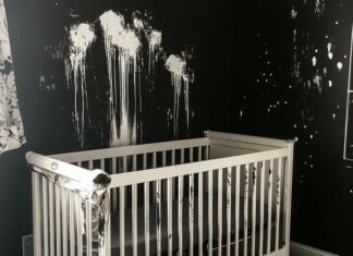 I came home after giving birth to discover my baby’s room completely destroyed and painted black