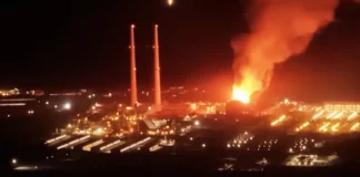 Which areas must evacuate after the fire at the Central California power plant?