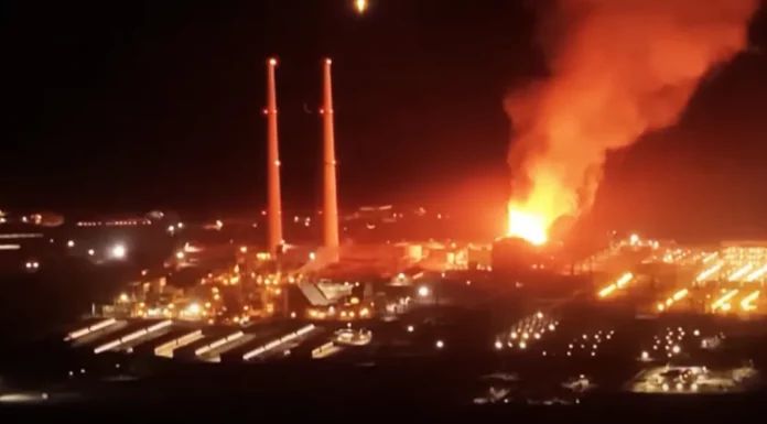 Which areas must evacuate after the fire at the Central California power plant?