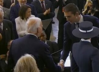 What did Barron Trump say to Joe Biden at his dad’s inauguration? It sparked an online debate