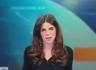 News presenter gives viewers an eyeful on live TV forgetting she’s sitting at a glass desk