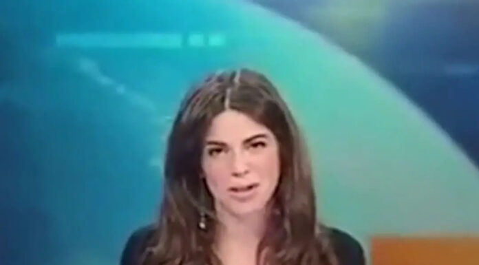 News presenter gives viewers an eyeful on live TV forgetting she’s sitting at a glass desk