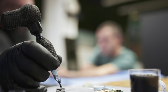 Tattooed woman who keeps her nose in a jar – before and after