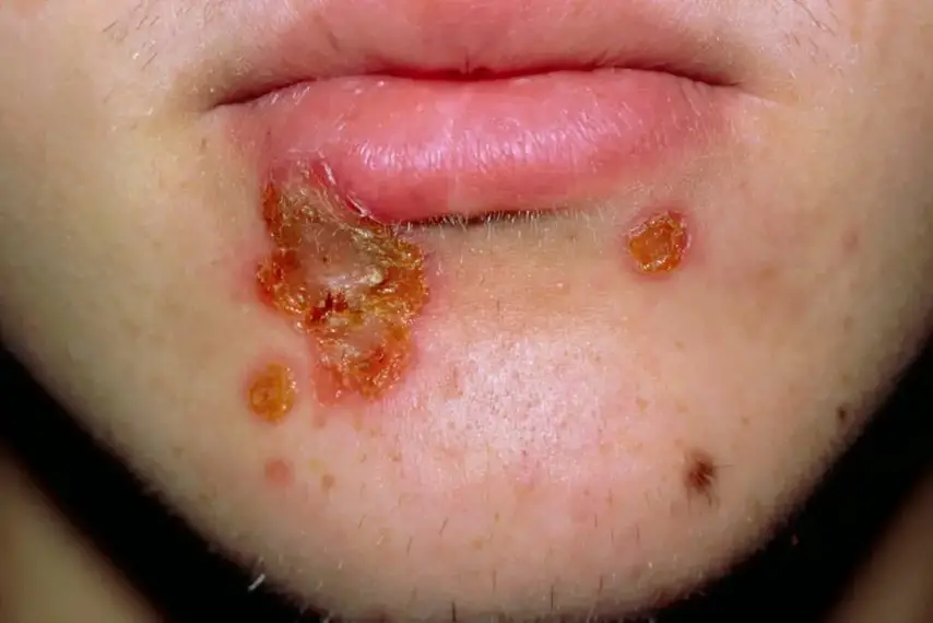 Impetigo Rash Caused by Kissing Men with Beard