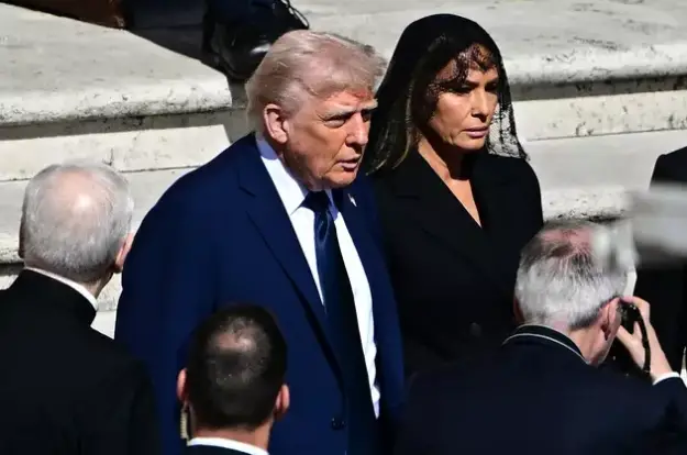 Trump made a comment about the upcoming funeral of Pope Francis that enraged many and wore a blue suit while everyone else wore black.