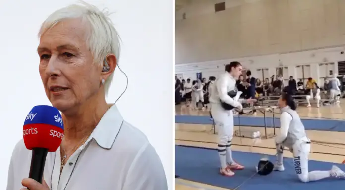 Tennis legend Martina Navratilova hits out after fencer disciplined for kneeling and refusing to face trans athlete