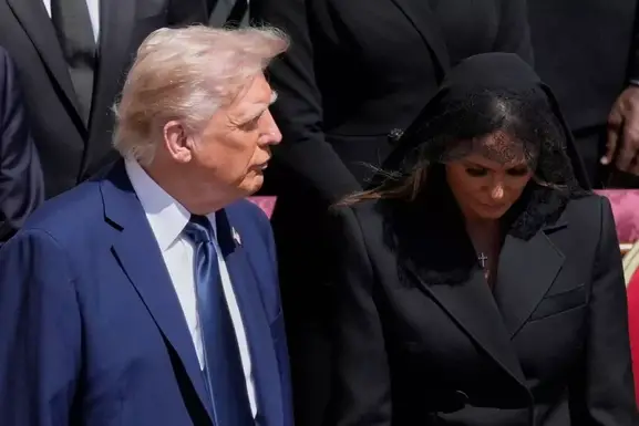 Melania Trump's choice of outfit for the Pope's funeral didn't fall short on sparking controversy.