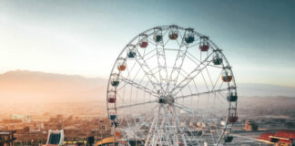 Terrifying moment theme park ride detaches mid-air