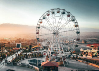 Terrifying moment theme park ride detaches mid-air