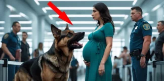 Pregnant woman relentlessly harassed by a K9 dog