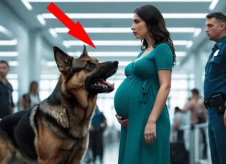 Pregnant woman relentlessly harassed by a K9 dog