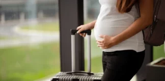 Service dog leapt at the baby stroller in the airport