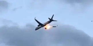 Shocking footage captures flames bursting from a plane’s engines as terrified passengers describe sending ‘goodbye texts’