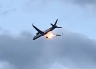 Shocking footage captures flames bursting from a plane’s engines as terrified passengers describe sending ‘goodbye texts’