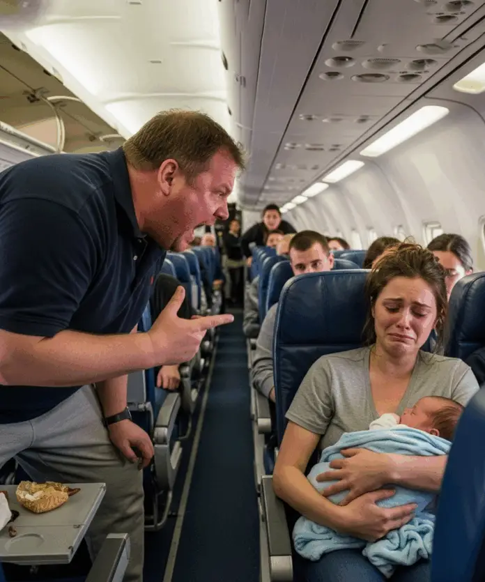 Passenger told me to hide with my baby – he regretted it when he saw who took my seat