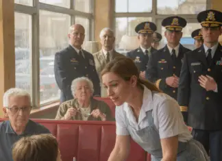 Waitress quietly fed a lonely boy every morning — until four black SUVs pulled up outside the diner and made the whole town go silent