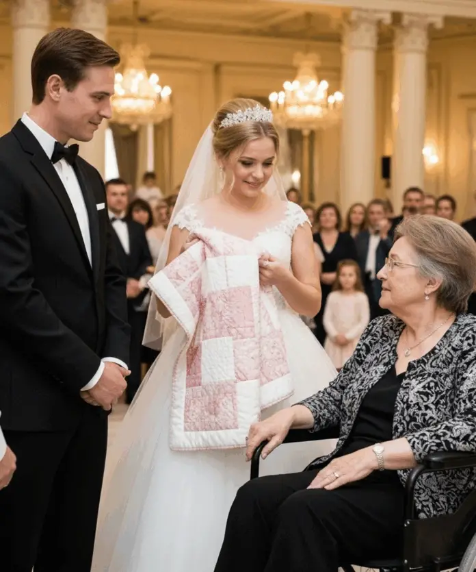 At my grandson’s wedding, the bride mocked my quilt — minutes later, his decision stunned everyone