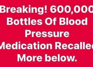 600,000 Bottles of Blood Pressure Medicine Pulled from Shelves