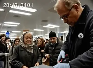 During a routine scan of an elderly lady’s suitcase, the officer saw something that didn’t look right