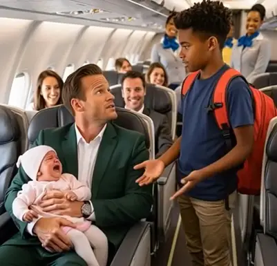 The billionaire’s baby was crying the entire flight… until a young child did something completely unexpected