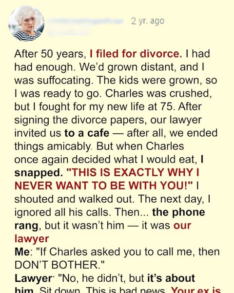 Fifty Years of Marriage, One Request for Freedom… and a Goodbye I Never Saw Coming