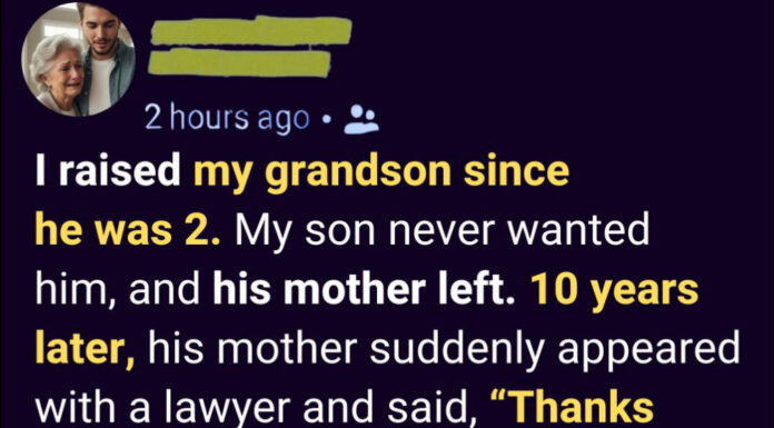 She took my grandson from me after I brought him up — years later, he came back a different person