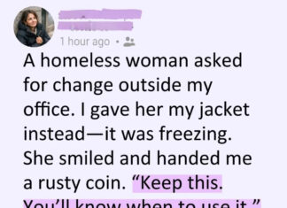 I gave my coat to a woman in the cold—two weeks later, everything changed