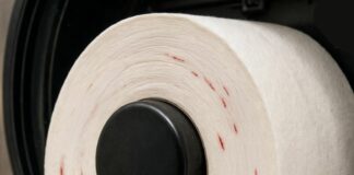 Public restroom warning: avoid using toilet paper that has any suspicious marks or stains