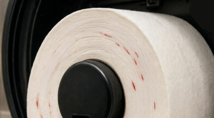 Public restroom warning: avoid using toilet paper that has any suspicious marks or stains