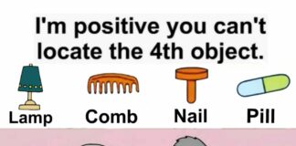 Can you find the lamp, the comb, the nail, and the pill?