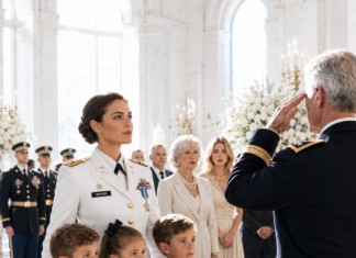 Pregnant mistress gets front row at ex’s military funeral, until the general walks right past her