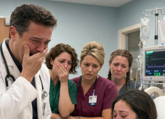 She walked into the hospital alone to give birth but moments after her baby was born, the doctor looked at it and broke down in tears