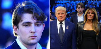 Barron Trump’s first public appearance in four months has everyone talking after he attends a White House UFC event