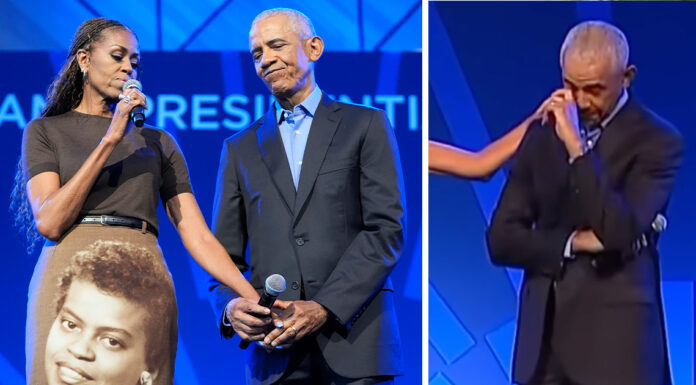 Barack Obama couldn’t hide his emotions after Michelle’s unexpected tribute