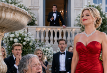 At our lavish engagement party, my fiancée deliberately pushed my mother into the fountain, mocking her ‘cheap clothes’ as her wealthy friends laughed